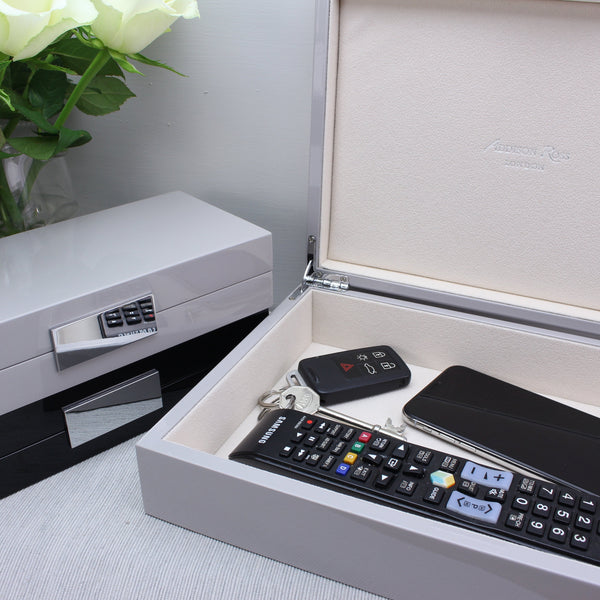 Addison Ross Black Lacquer Box With Silver