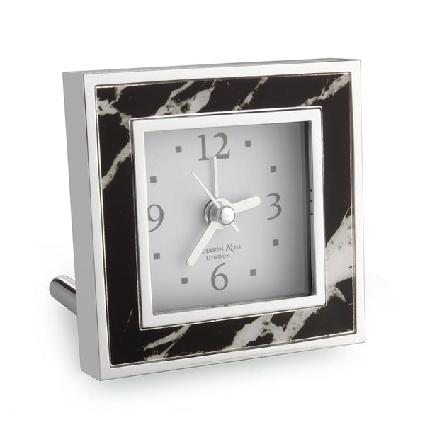 addison ross Black Marble Square Alarm Clock