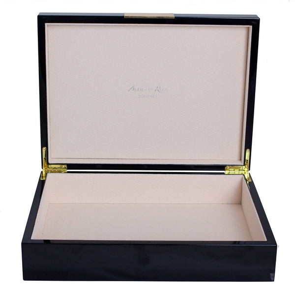Addison Ross Black Storage Box : Gold Trim