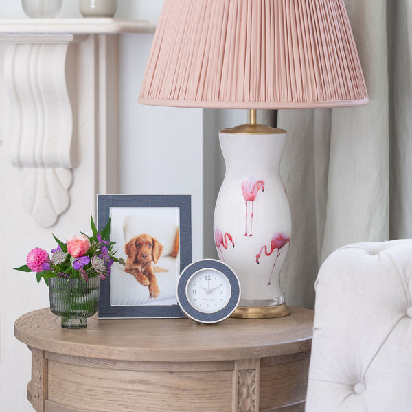 Addison Ross Blue Croc Silver Alarm Clock