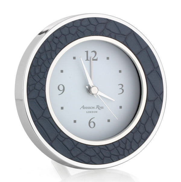 addison ross Blue Croc Silver Alarm Clock