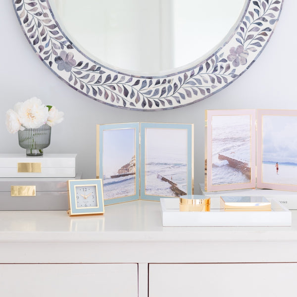 Addison Ross Blue Enamel & Silver Double Frame