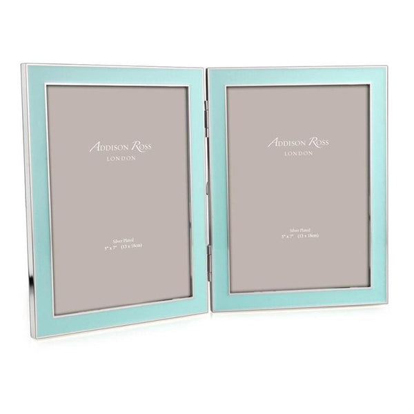 addison ross Blue Enamel & Silver Double Frame