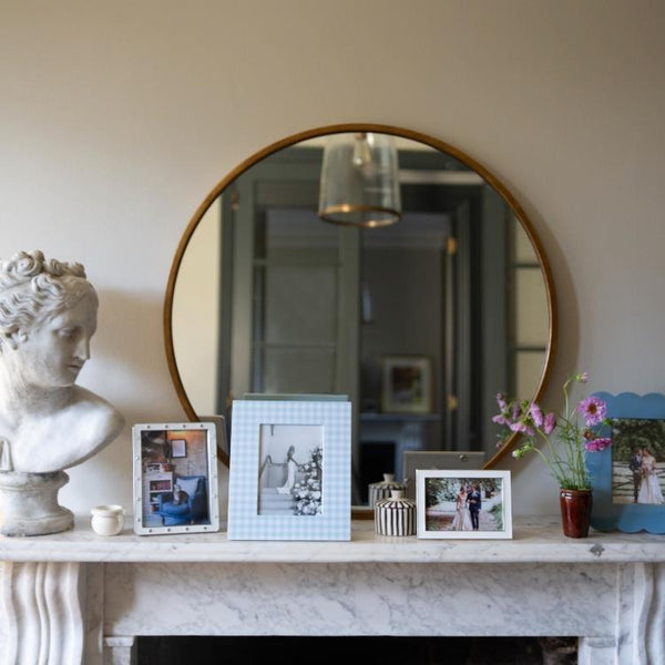 Addison Ross Blue Gingham Lacquer Photo Frame