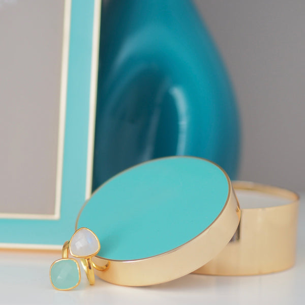 Addison Ross Blue & Gold Trinket Pot