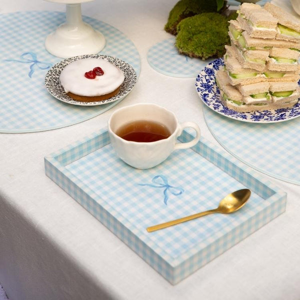 Addison Ross Blue Small Gingham Tray