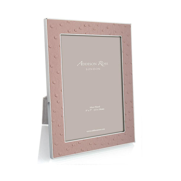 addison ross Blush Ostrich & Silver Frame