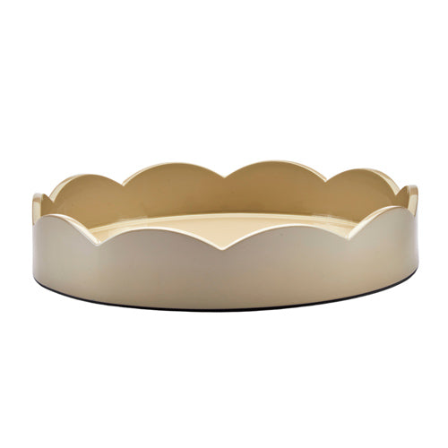addison ross Cappuccino Small Round Scallop Tray