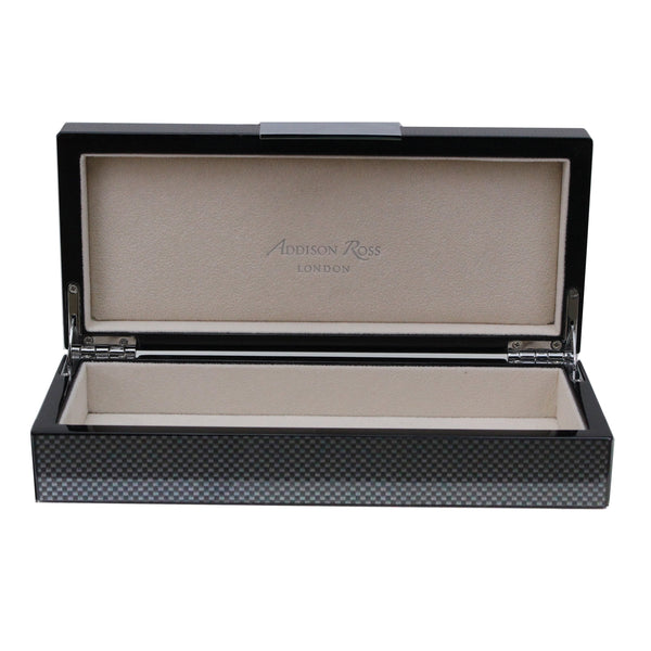 Addison Ross Carbon Fibre Lacquer Box With Silver
