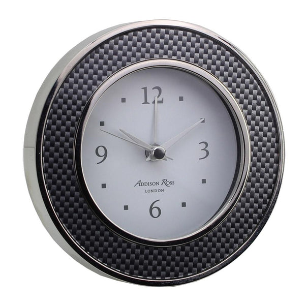addison ross Carbon Fibre Silver Alarm Clock