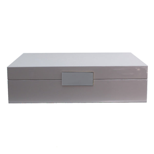 Addison Ross Chiffon Gray Watch Box: Silver Trim