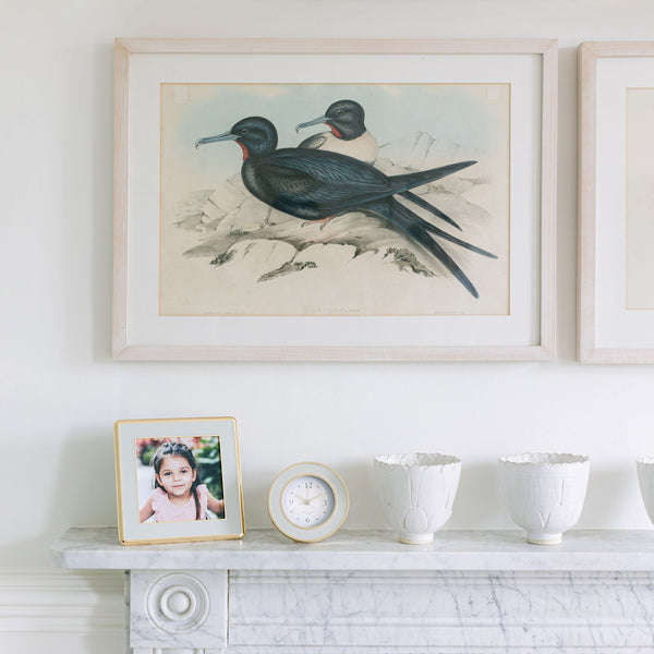 Addison Ross Chiffon Grey Enamel & Gold Curve Frame