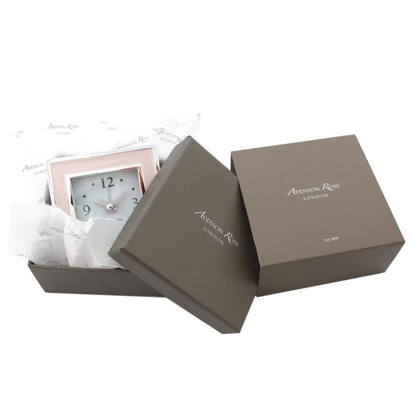 Addison Ross Chiffon & Silver Square Alarm Clock
