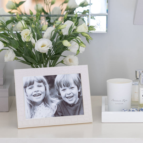 Addison Ross Cream Croc & Silver Frame