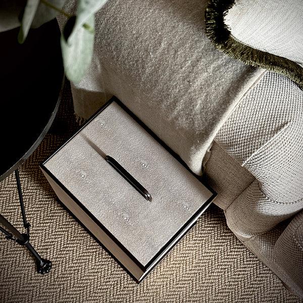 Addison Ross Ecru Faux Shagreen Bin