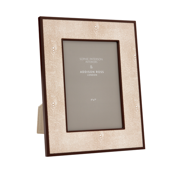 addison ross Ecru Faux Shagreen & Bronze Photo Frame