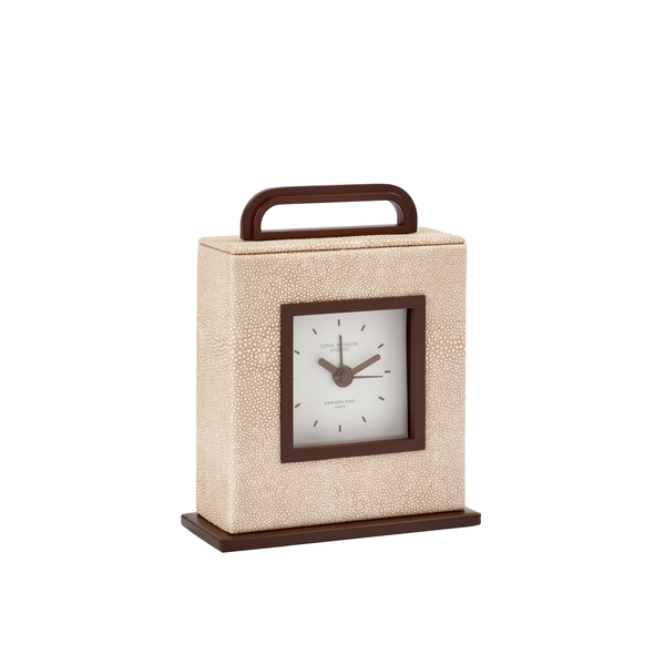 addison ross Ecru Faux Shagreen Carriage Clock