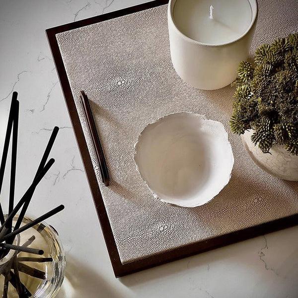 Addison Ross Ecru Faux Shagreen Tray