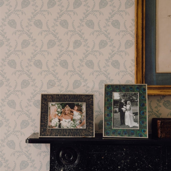 Addison Ross Faux Peacock Feather & Silver Frame