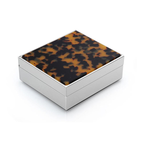 Addison Ross Faux Tortoiseshell & Silver Box