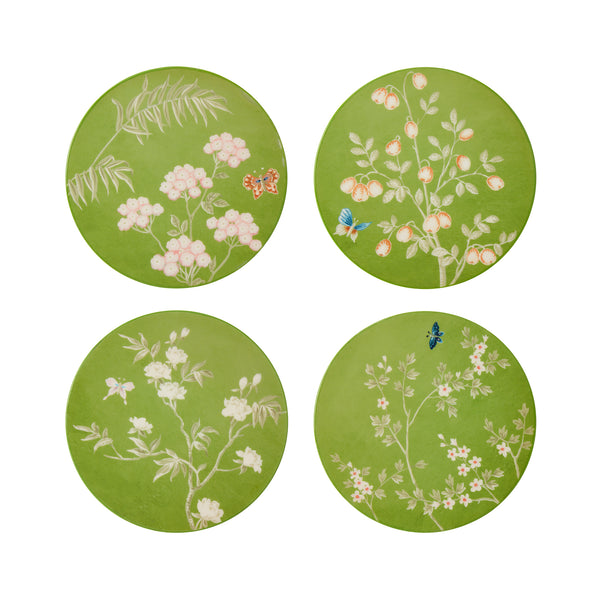 addison ross Green Chinoiserie Coasters - Set of 4