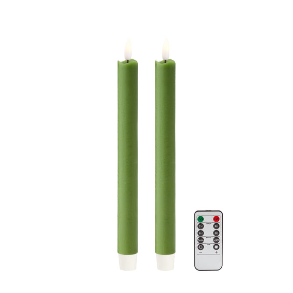 addison ross Green Wax LED Candles - Set of 2