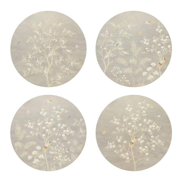 Addison Ross Grey Chinoiserie Placemats - Set Of 4