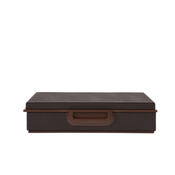 addison ross Large Anthracite Faux Shagreen Box