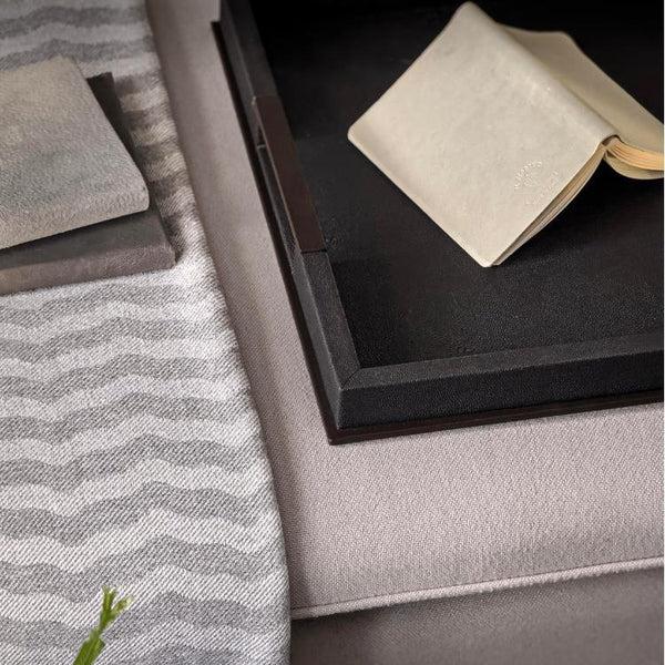 Addison Ross Large Anthracite Shagreen Tray