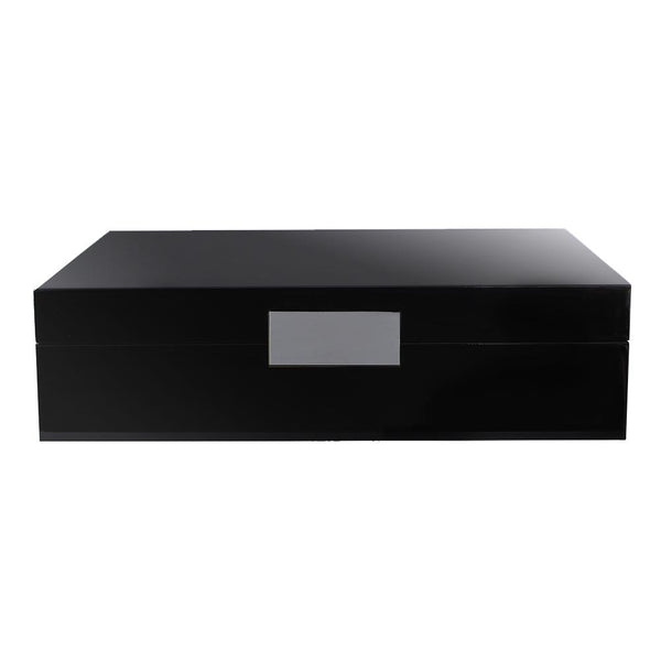 Addison Ross Large Black Lacquer Box With Silver