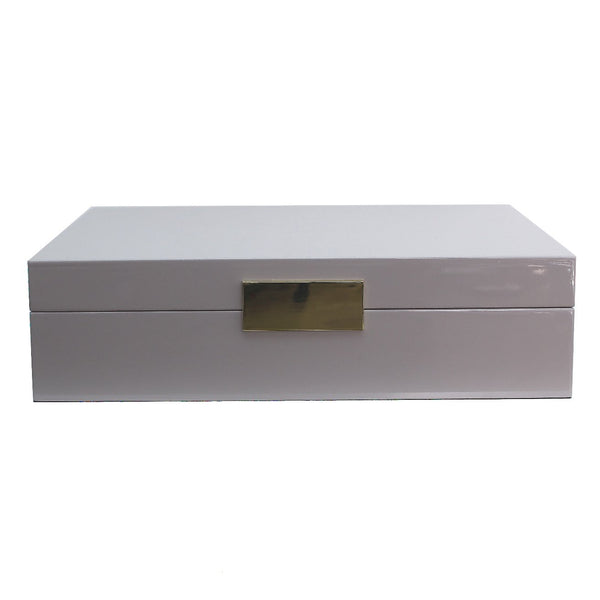Addison Ross Large Chiffon Grey & Gold Watch Box