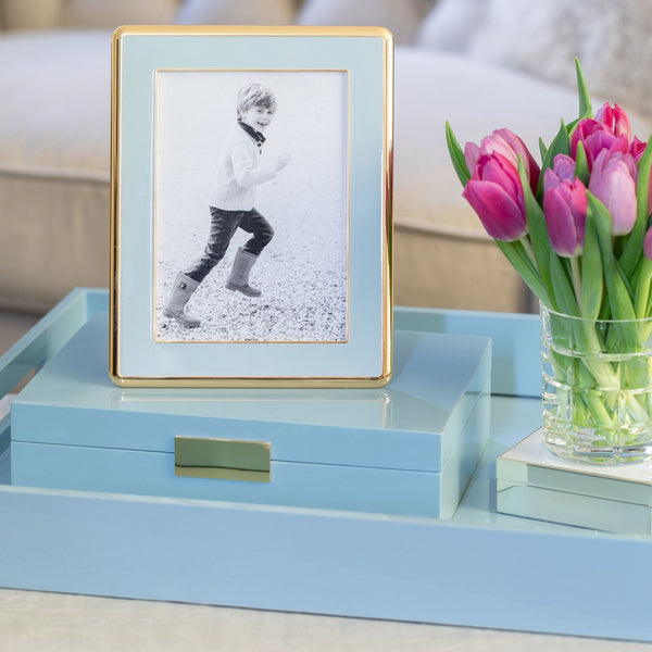 Addison Ross Large Pale Denim & Gold Box