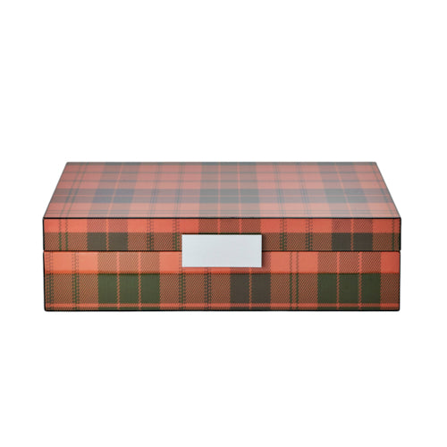 Addison Ross Large Ross Tartan Box With Silver