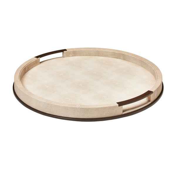 addison ross Large Round Ecru Shagreen Tray