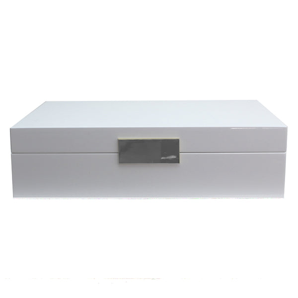 Addison Ross Large White Jewellery Box With Gold