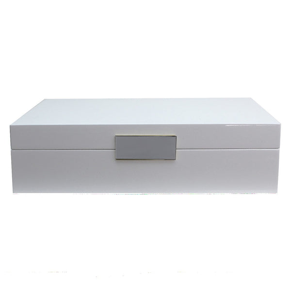 Addison Ross Large White & Silver Watch Box