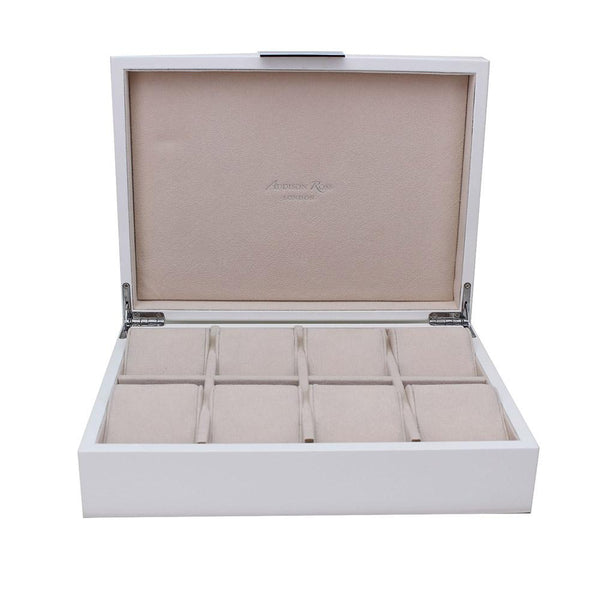addison ross Large White & Silver Watch Box