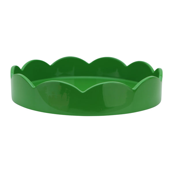 addison ross Leaf Green Small Round Scallop Tray