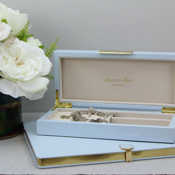 Addison Ross Light Blue Lacquer Box With Gold