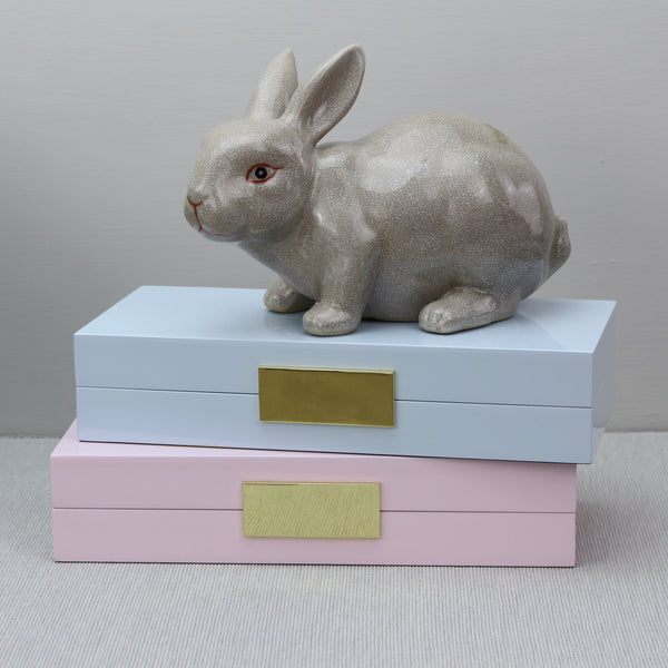 Addison Ross Light Blue Lacquer Box With Gold