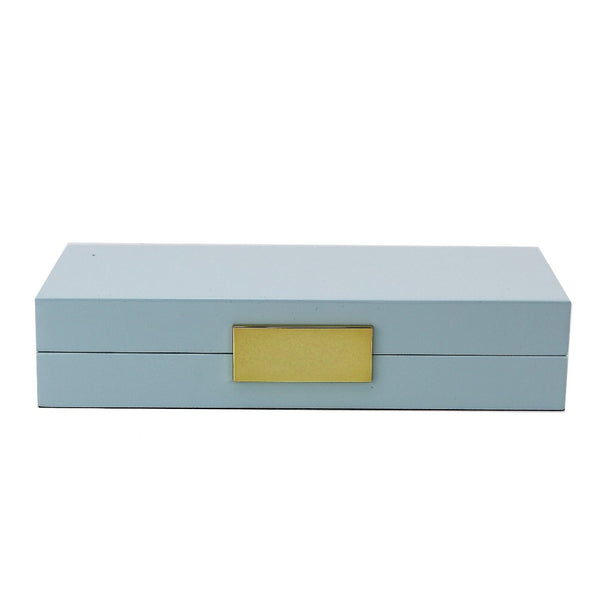addison ross Light Blue Lacquer Box With Gold