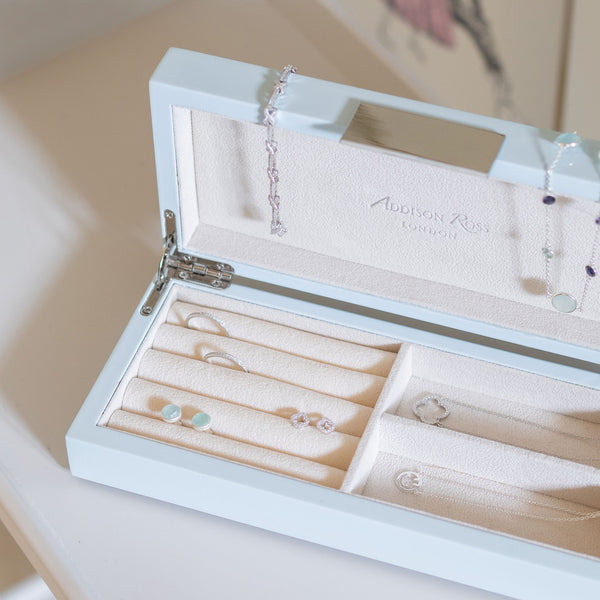 Addison Ross Light Blue Lacquer Box With Silver