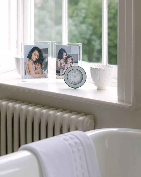 Addison Ross Light Blue & Silver Alarm Clock