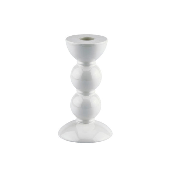 addison ross Medium White Bobbin Candlestick - 14cm