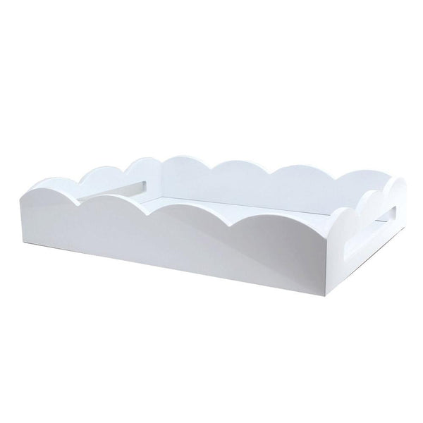 addison ross Medium White Scalloped Edge Tray