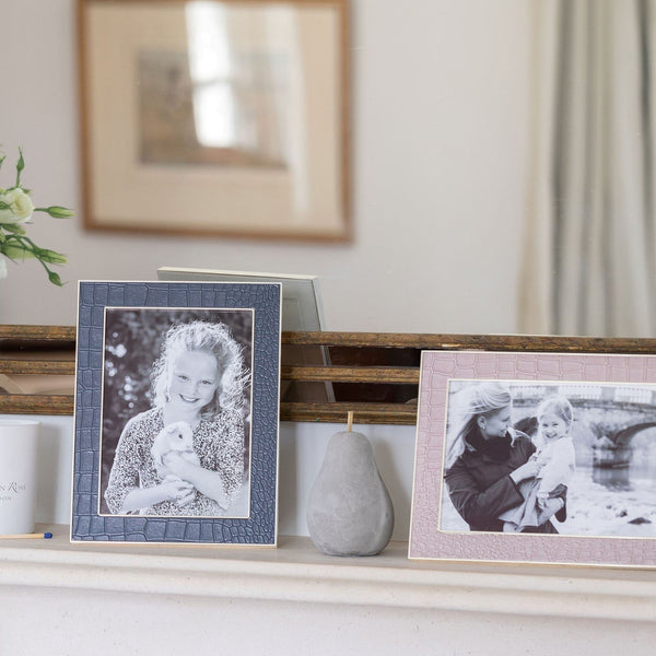 Addison Ross Mocha Croc & Silver Frame