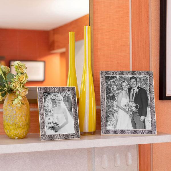 Addison Ross Natural Snake & Silver Frame