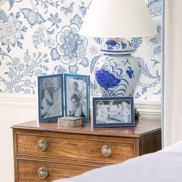 Addison Ross Navy Blue Enamel & Silver Frame