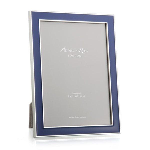 addison ross Navy Blue Enamel & Silver Frame