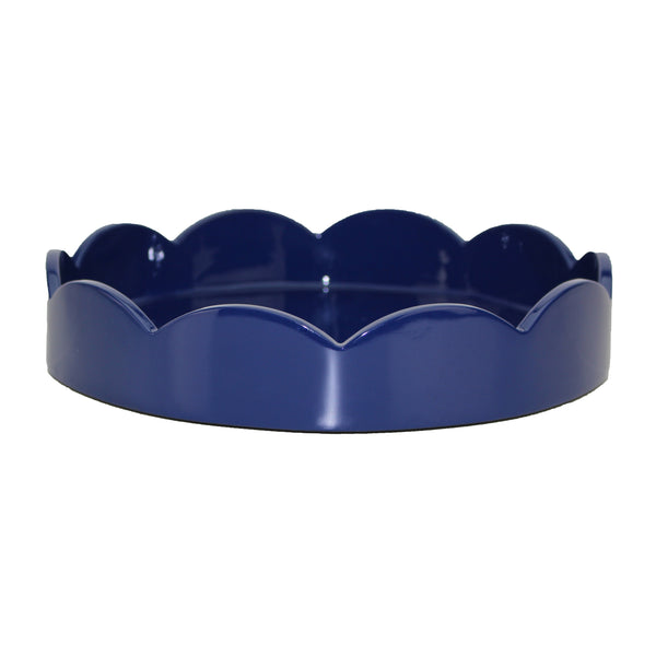 addison ross Navy Blue Small Round Scallop Tray